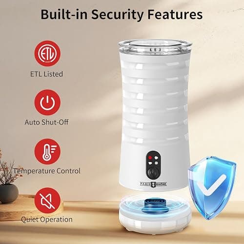 Milk Frother, Paris Rhône 4-in-1 Milk Steamer and Frother, Hot & Cold Foam Milk Warmer with Temperature Control, Auto Shut-Off Frothers for Coffee, Latte, Cappuccino, Macchiato thumbnail 7