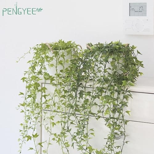 PENGYEE 3 Packs 37" Fake Hanging Plants with White Pots for Wall Decor | Artificial Mandala Vine, Indoor/Outdoor Use, for Home Bathroom Bedroom Office Decor, Easy to Clean, Lifelike Appearance thumbnail 7