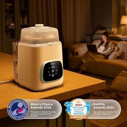 Momcozy KleanPal Pro All-in-One Bottle Washer, Sterilizer & Dryer - Matte | New Matte White Design, 26 Powerful Spray Jets, 9 Cleaning Modes, 72 Hours Storage, built for new parents' everyday feeding thumbnail 7