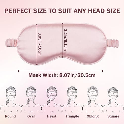 Amrules Sleep Mask Set of 2, Adjustable Silk Eye Mask for Sleeping, Soft Sleeping Eye Shade Cover for Women, Good for Blocking Light, Reducing Puffiness, Enhancing Sleep Quality (Blush Pink & Black) thumbnail 2