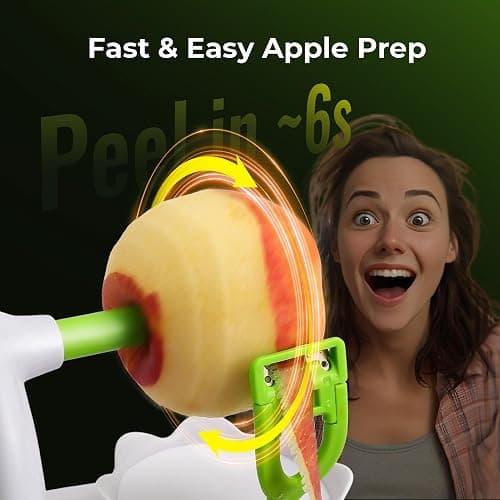 Apple Peeler for Apple Sauce and Pie, 8-Wedge Apple Slicer Corer with Stainless Steel Blades, Upgraded Strong Suction Base, Includes 2 Replacement Blades thumbnail 8