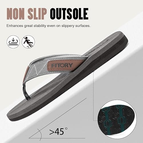 FITORY Men's Flip-Flops, Thongs Sandals Comfort Slippers for Beach thumbnail 6