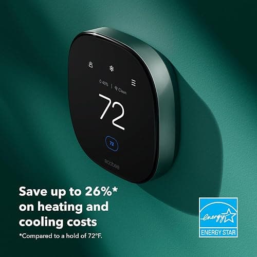 ecobee Smart Thermostat Premium with Smart Sensor and Air Quality Monitor - Programmable Wifi Thermostat - Works with Siri, Alexa, Google Assistant, Black thumbnail 3