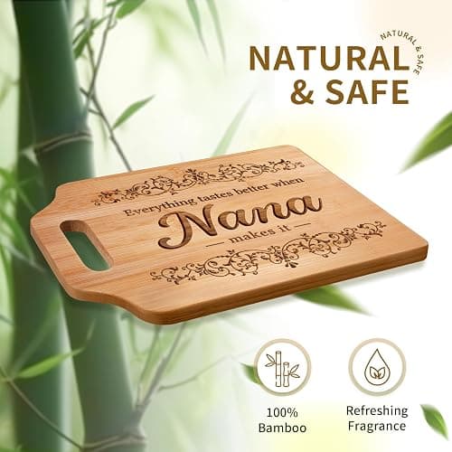 AceThrills Nana Gifts for Nana Birthday Gifts for Christmas, Mothers Day - Engraved Bamboo Cutting Board 12.3"L x 8.7"W x 0.4"Th thumbnail 4