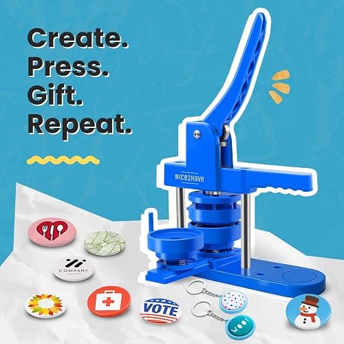 Button Maker Machine 1+1.25+2.5 Inch Pin Maker Kit - Multiple Size Molds, 500 Buttons, 15 Fridge Magnets, 15 Bottle Openers, 15 Keychains, Cutters, and 500+ Button Designs for DIY Crafts thumbnail 8
