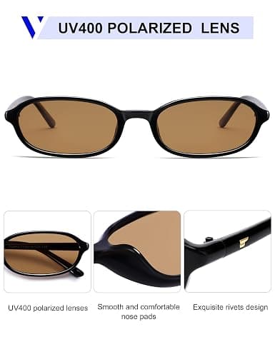 VANLINKER Trendy 90s Slim Thin Rectangle Sunglasses for Women Men Retro Small Vintage Cute Shades VL9918 thumbnail 4
