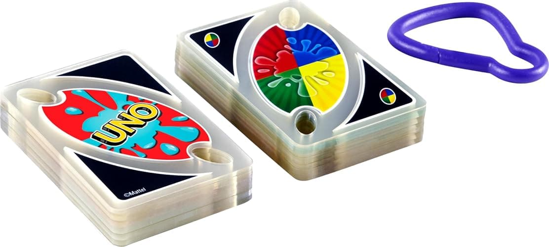 Mattel Games UNO Splash Card Game with Waterproof Cards and Portable Clip for Travel, Camping and Game Nights Away thumbnail 6