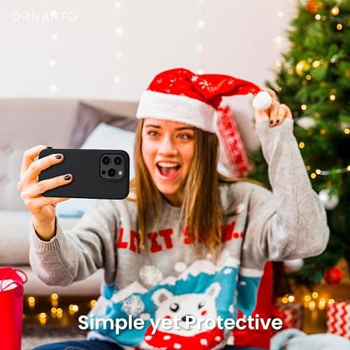 ORNARTO Compatible with iPhone 15 Pro Max Case 6.7", Slim Liquid Silicone 3 Layers Soft Gel Rubber Shockproof Protective Phone Case with Anti-Scratch Microfiber Lining-Black thumbnail 6