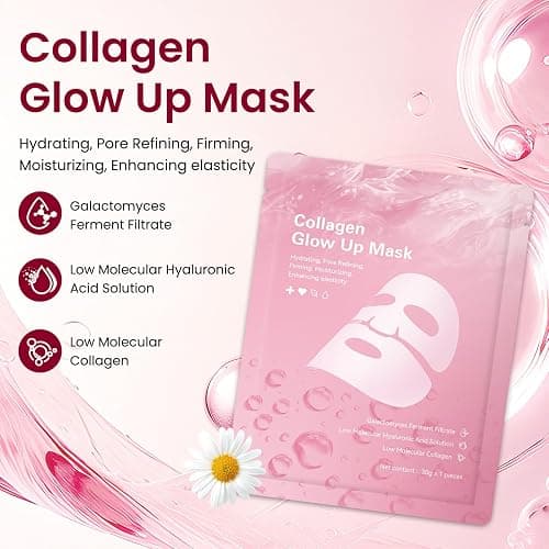 QuasBio Collagen Face Mask Overnight,Collagen Face Mask 2.0,Bio-Collagen Real Deep Mask,Glow up Firm Skin Deep Hydrating Masks for Wrinkle Reduction and Pore Minimization-Like Glass Skin(2Box,8 pc) thumbnail 4