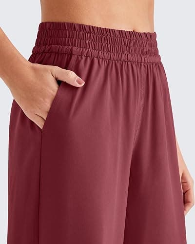 G4Free Chillwhisp Lightweight Wide Leg Pants Women Elastic Waist Summer | Flowy, Quick Dry, Breathable Fabric, Side Pockets, High Rise, Loose Fitting, Travel Vacation Outfits, for Casual Beach thumbnail 2