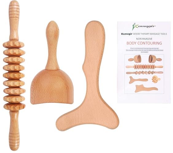Komogir 3-in-1 Wood Therapy Massage Tools Lymphatic Drainage Massager Wooden Massager for Maderoterapia,Anti-Cellulite, Body Sculpting & Contouring - Image 1