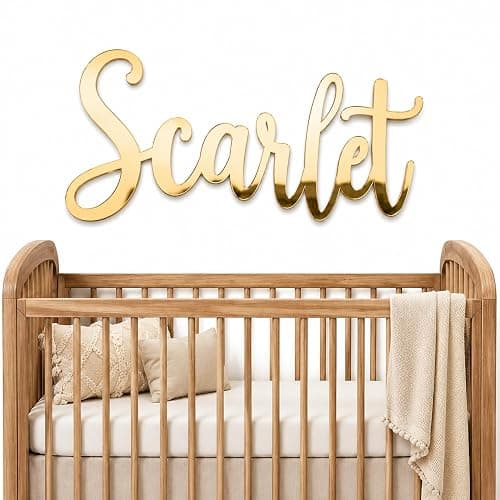 Personalized Gold Acrylic Mirror Name Sign for Nursery Wall Letters Custom Baby Name Sign for Wall Room Decor, Back Drop Events, Party Decor & Wall Sign - Image 1