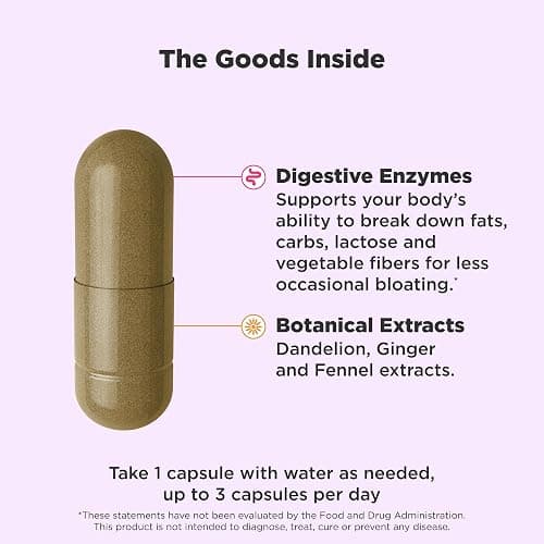 OLLY Beat The Bloat Capsules, Digestive Support Enzymes, Supplement for Women - 25 Count thumbnail 3