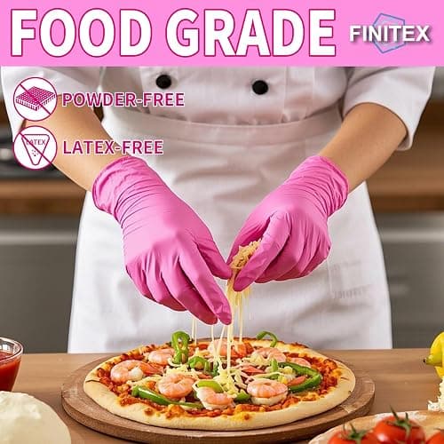 FINITEX Nitrile Disposable Latex-Free Gloves - 3.5mil 100PCS Powder-Free Latex Free Cleaning Medical Exam Food Gloves thumbnail 3