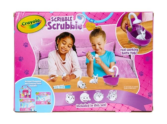 Crayola Scribble Scrubbies Tub Set (4 Pets), Holiday for Kids, Washable Pet Care Toy, Coloring Animal Craft, Stocking Stuffer Toys for Girls & Boys, 3+ thumbnail 9