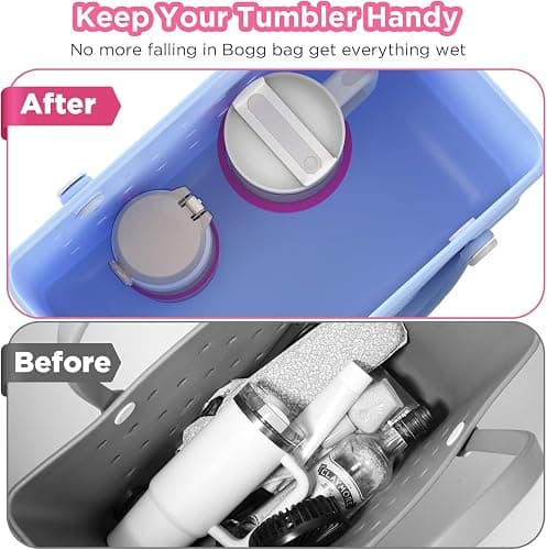 OUTXE 2 Pack Cup Holder for Bogg Bag, Fits 16-40oz Stanley, Insert Drink Holder Attachment Compatible with All Bogg Bags & Simply Southern Beach Tote Bag thumbnail 5