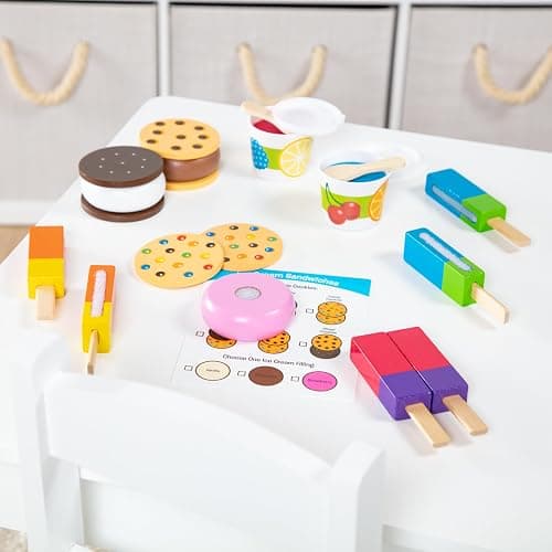 Melissa & Doug Wooden Frozen Treats Ice Cream Play Set (24 pcs) - Play Food and Accessories Food Toys for Toddlers and Kids 3+ thumbnail 9