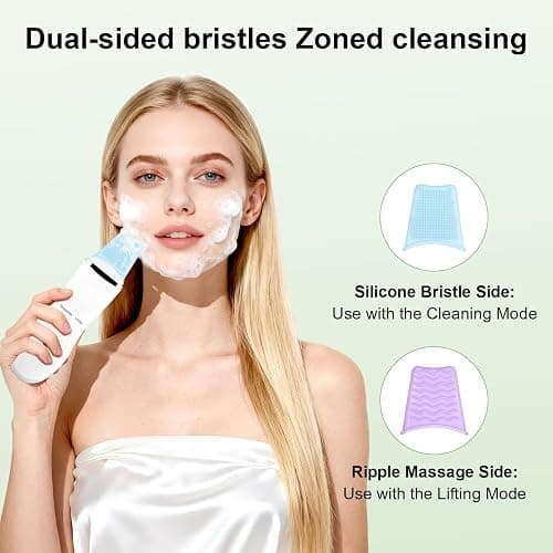 Face Blackhead Remover Tools, Deep Pore Cleaner Skin Scrubber Spatula Facial Scraper with USB Recharge, Silicone Brushes & Blackhead Needles Included thumbnail 4