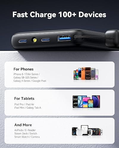 INIU Power Bank, Slim 45W Fast Charging Portable Charger with USB C Cable, 10000mAh Battery Pack, Small Travel Essentials Powerbank, Portable Phone Charger for iPhone 17 16 Samsung S25 S24 Google etc thumbnail 6