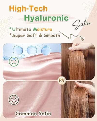 BONNET QUEEN Silk Bonnet for Sleeping Women HYALURONIC Acid Double Layer Satin Bonnet for Curly Hair with Tie Band Scrunchie thumbnail 2