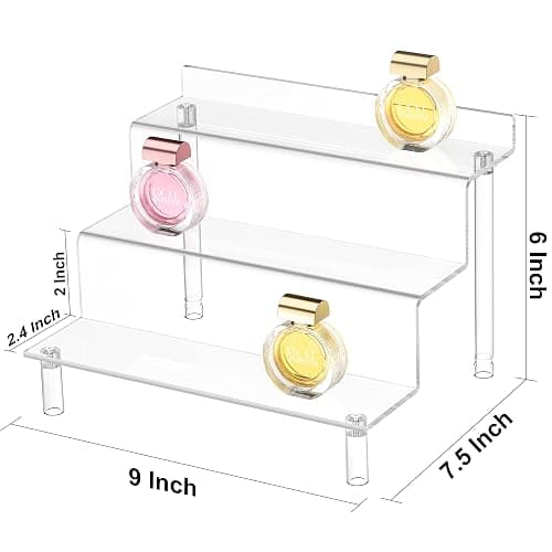 Grarry Acrylic Risers Display Stands, Perfume Organizer Stand, Acrylic Display Shelves Compatible with Funko POP Stand, Clear Display Stand Risers for Cologne Organizer Perfume Shelf Figure Stand thumbnail 3