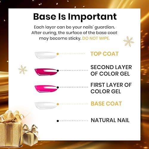 Beetles 2 Pcs 15ml No Wipe Gel Top Coat and Base Coat Set - Shine Finish and Long Lasting Soak Off LED Nail Lamp Gel Base Top Coat Finish Nail Art Design Manicure Gifts for Women thumbnail 6