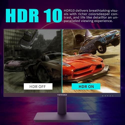 Viewedge 24 Inch Gaming Monitor with 180Hz, VA 1ms, FHD 1080p and HDR 10 PC Computer Monitor with 100% sRGB, Bluelight Filter, 2 HDMI & 1 DP Port, Support Freesync and Wall Mounted thumbnail 4