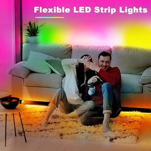 phopollo Led Strip Light, 30m Led Strip Lights(2 Rolls of 15m) Music Sync Mode with Mic,Smart App Control with Remote, Ultra-Long 24V Lights for Bedroom, Party, Packaging May Vary thumbnail 3