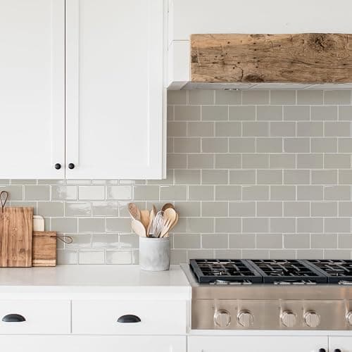 STICKGOO Peel and Stick Backsplash Subway Tiles, 10 Sheets of 12" x 12" - 3D Adhesive Peel and Stick Tile Backsplash for Kitchen, Bathroom, Wall Tile (Thicker Design, Light Gray Beige) thumbnail 2