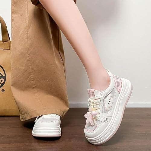 Women's Cute Cartoon Thick Sole Casual Shoes - Breathable mesh Upper, 1.77 inches Elevated Sole, Cute Decorative Embellishments thumbnail 6