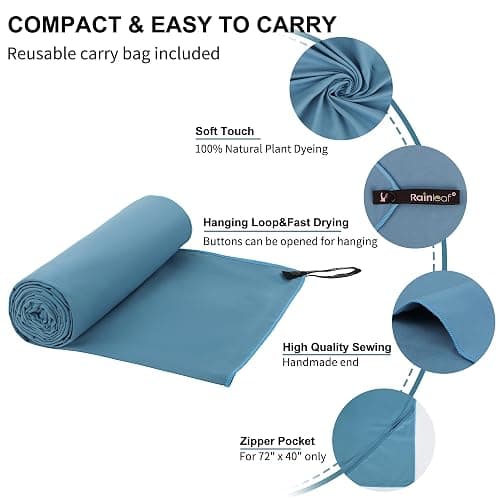 Rainleaf Microfiber Towel Perfect Travel & Gym & Camping Towel. Quick Dry - Super Absorbent - Ultra Compact - Lightweight. Suitable for Trip, Beach, Shower, Backpacking, Pool thumbnail 3