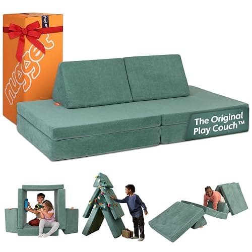 Nugget - The Original Play Couch for Kids - Modular Foam Children's Sofa for Playroom, Imagination, & Creative Open Ended Play - Washable & Convertible Playroom Furniture, Seamonster - Image 1