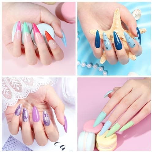 COSCELIA 57pcs Gel Nail Polish Kit with U V light Starter Kit 40 Colors Summer Gel Polish Set 5pcs Top and Base Coat Glossy Matte Glitter Beautiful Nail Stickers Gel Manicure Kit DIY Gifts for Women thumbnail 2