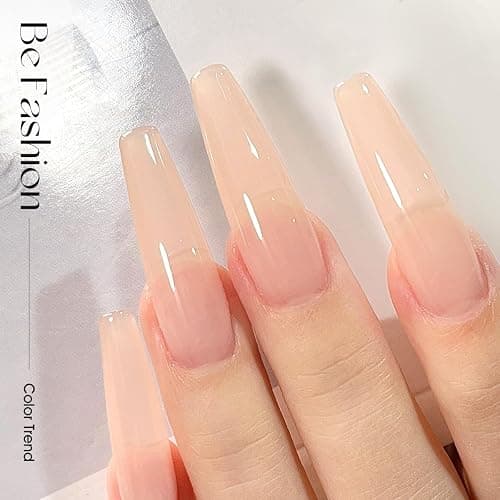 SHOYUM Sheer Jelly Nude Gel Nail Polish 15ml Soak Off UV LED Natural Nail Gel Polish Nail Art French Manicure Salon DIY at Home Curing Required 1 Piece Single Bottle 0.51 Fl.oz X04 thumbnail 4