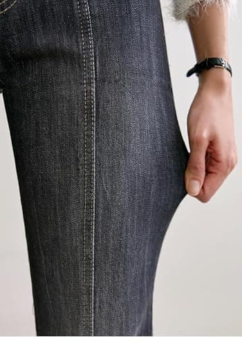 EMMIOL Mid-Low Rise Flare Jeans for Women, Y2K Baggy Boot Cut Flared Bootcut Wide Leg Womens Denim Pants Stretch thumbnail 8