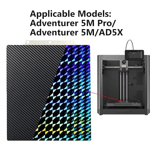for Adventurer 5M/Adventurer 5M Pro/AD5X 3D Printer Build Plate Double Sided PET Carbon Fiber Pattern and H1H Sheet 235x235mm Flexible Removable Spring Steel Heated Printing Bed Platform Mat thumbnail 4