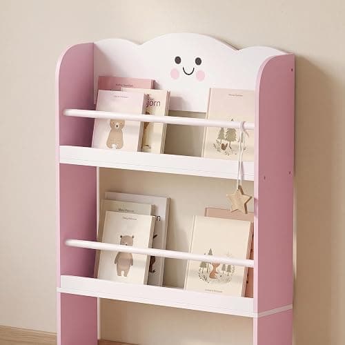 AIYAPLAY 4 Tier Kids Bookshelf with Anti-Tip Kit for Toddler 3-6, Pink | Children Bookcase, Cotton Candy Theme, Space-Saving Bookcase, Living Room, Kids Room, Playroom thumbnail 9
