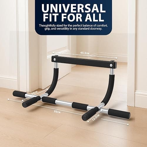 ZENO Pull Up Bar | Pull Up Bar for Doorway | Chin Up Bar with Padded Handles | Door Mounted Bar for Pull Ups | No Drilling Required thumbnail 7