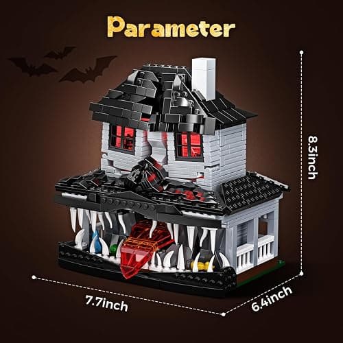 Monster House Building Block Set, Horror Haunted House Film Creative Toys Set with Light Compatible with Lego, Gift Decoration for Fans 12+ Boys Girls Adult in Halloween Birthday(750 PCS) thumbnail 3