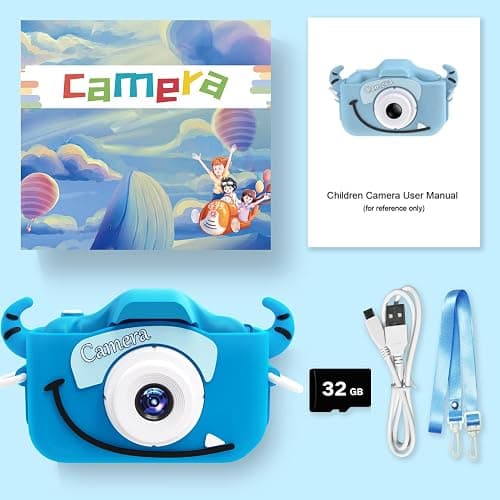 Goopow Kids Camera Toys for 3-8 Year Old Girls Boys,Children Digital Video Camcorder Camera with Cartoon Soft Cover, Best Chritmas Birthday Festival Gift for Kids - 32G SD Card Included thumbnail 8