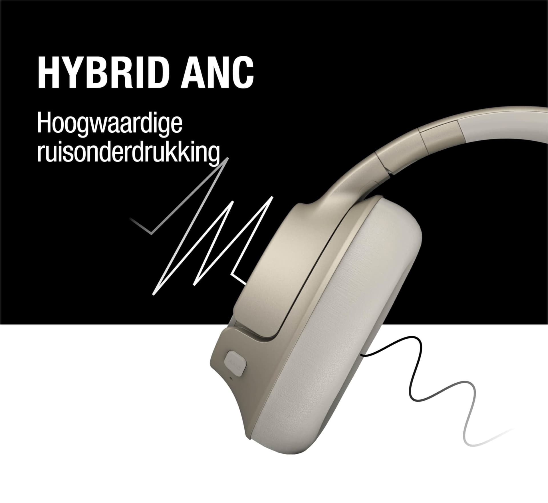 Fresh 'n Rebel Clam Fuse Bluetooth Headphones Over-ear with Hybrid Active Noise Cancelling, with ENC Microphone (Perfect Calls), Ambient Sound Mode, 45 Hours Playing Time, Silky Sand thumbnail 3