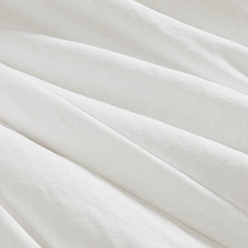 WRENSONGE Queen Comforter Set - 3 Pieces Prewashed White Comforter Soft Lightweight Bedding for All Seasons, Fluffy Down Alternative Comforter Queen Size with 2 Pillow Shams thumbnail 4