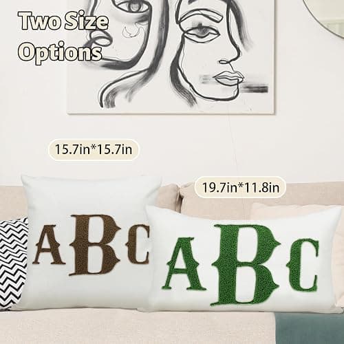 UNIGIFTIME Personalized Embroidered Name Lumbar Pillow, Custom Monogram Pillow Cover Gift for Girls Couples Women, Customized Initial Throw Pillows with Names Decoration for Couch Bed thumbnail 4