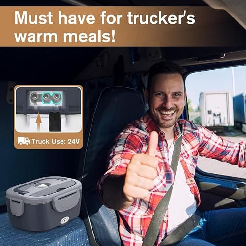 Vabaso Electric Heated Lunch Box with Dual 1.5L SS Containers for Car/Home | 80W Fast Heating, 2-in-1 Car & Home for Adults Men, Food-Grade SS, Leak-proof Seal, Includes Fork & Spoon, 12V/24V/110V/220V thumbnail 5