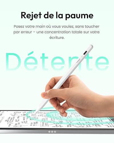 Metapen Air 8 Stylet pour iPad 2018-2025, Pencil iPad 7/8/9/10/11 A16, Mini 5/6, Air 3/4/5/M2/M3, Pro M4/13/12.9/11 Pouces, Stylet iPad avec Précision de Pixel, Rejet de Palme, Crayon à Charge Rapide thumbnail 7