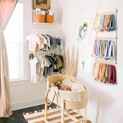 POVETIRE Headband Holder Head Bands Organizer for Girls, Baby Headbands Hair Accessories Organizer Storage Wall Hanging Decor for Nursery Toddler Girls Room thumbnail 4