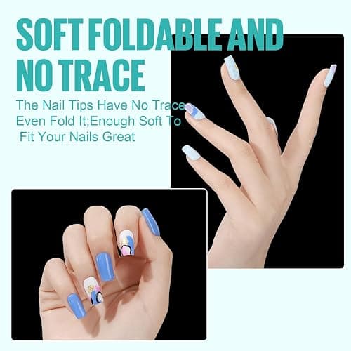 TOMICCA Short Square Nail Tips, 504Pcs Clear Press on Nails Square Full Cover Nail Tips Clear False Press on Nails, Soft Tips for Gel Nail Extension DIY Nail Salon 12 Sizes thumbnail 6