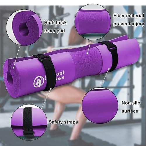 J Bryant Barbell Pad Set for Squats Bench Press Workout, Including Thick Cushioned Hip-Thrusts Pad with Carry Bag, Weight Lifting Straps, Hip Resistance Band and 2 Ankle Straps for Cable Machines thumbnail 3