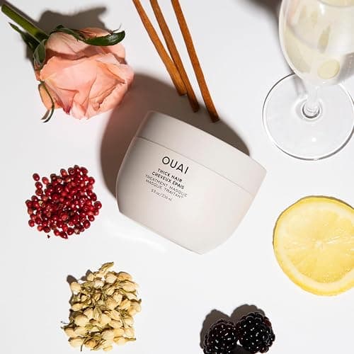 OUAI Thick Hair Bundle - Almond & Olive Oil & Keratin Conditioner, Shampoo & Treatment Masque - Paraben, Phthalate & Sulfate-Free Care (Conditioner & Shampoo 10 Oz each, 8 Fl Oz Masque) thumbnail 5