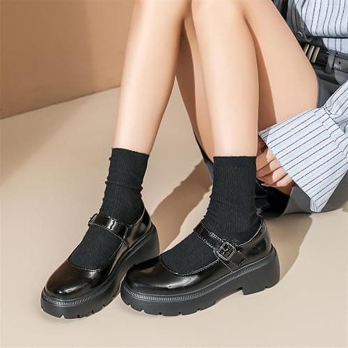 Touchmosees Women's Mary Janes Shoes Platform Dress Chunky Pumps Oxfords Low Heel Round Toe Ankle Strap Pumps Wedges Shoes thumbnail 5
